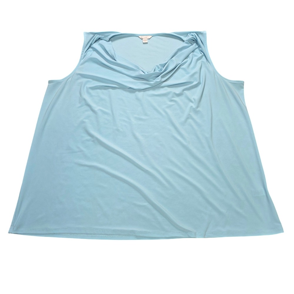 Cato EST. 1946 Tank Top Women's Size 18/20W Light Blue Cowl Neck Sleeveless